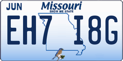 MO license plate EH7I8G