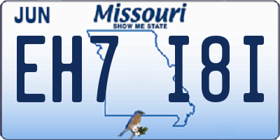 MO license plate EH7I8I