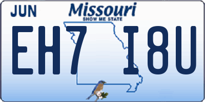 MO license plate EH7I8U