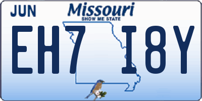 MO license plate EH7I8Y