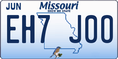 MO license plate EH7J0O