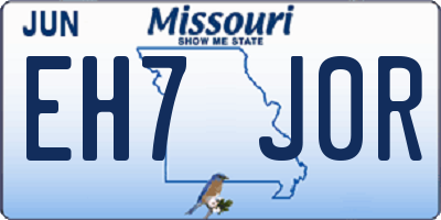 MO license plate EH7J0R