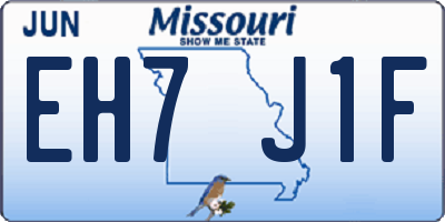 MO license plate EH7J1F