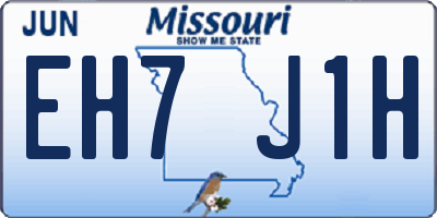 MO license plate EH7J1H