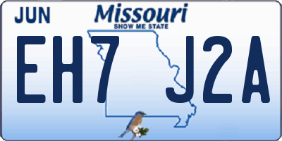 MO license plate EH7J2A