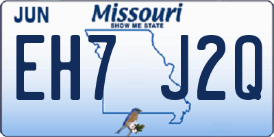 MO license plate EH7J2Q