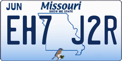 MO license plate EH7J2R