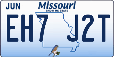 MO license plate EH7J2T