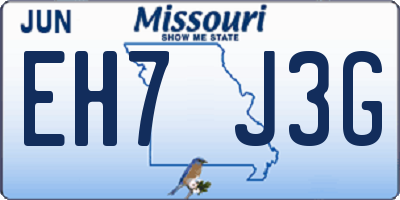 MO license plate EH7J3G