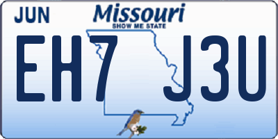 MO license plate EH7J3U