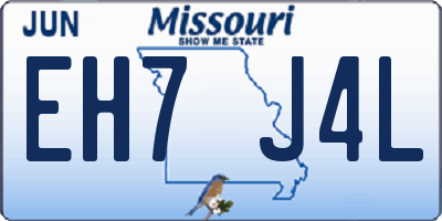 MO license plate EH7J4L