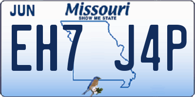 MO license plate EH7J4P