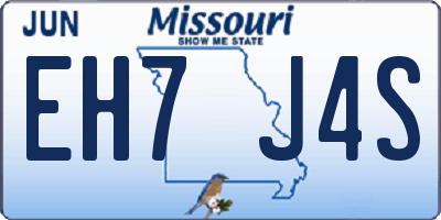 MO license plate EH7J4S