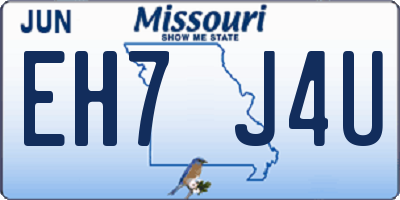 MO license plate EH7J4U