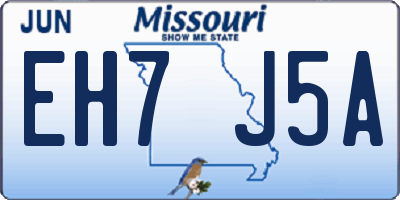MO license plate EH7J5A