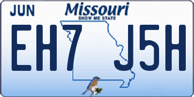 MO license plate EH7J5H