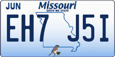 MO license plate EH7J5I