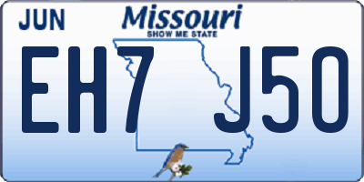MO license plate EH7J5O