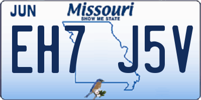 MO license plate EH7J5V