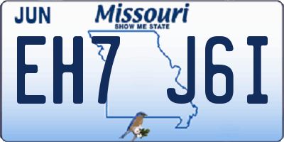 MO license plate EH7J6I
