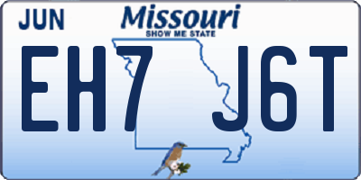 MO license plate EH7J6T