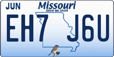 MO license plate EH7J6U