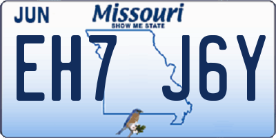 MO license plate EH7J6Y