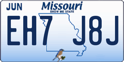 MO license plate EH7J8J