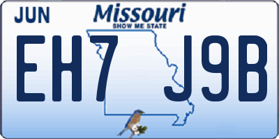 MO license plate EH7J9B