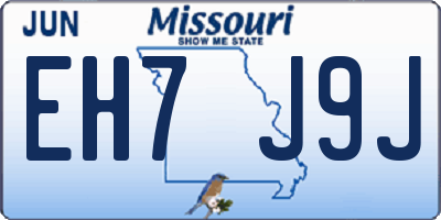MO license plate EH7J9J