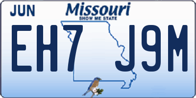 MO license plate EH7J9M