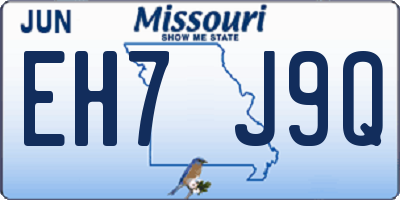MO license plate EH7J9Q