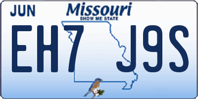 MO license plate EH7J9S