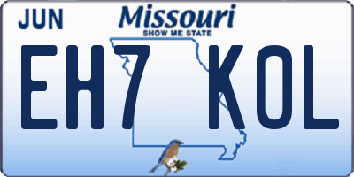 MO license plate EH7K0L