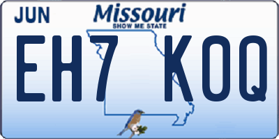 MO license plate EH7K0Q