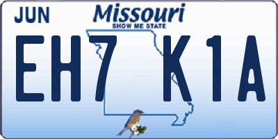 MO license plate EH7K1A