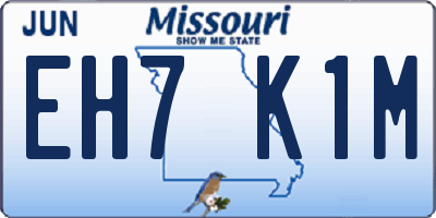 MO license plate EH7K1M