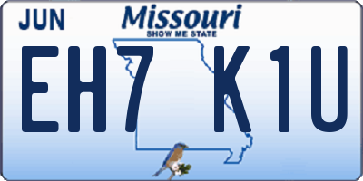 MO license plate EH7K1U