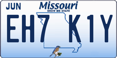 MO license plate EH7K1Y