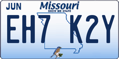 MO license plate EH7K2Y