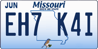 MO license plate EH7K4I
