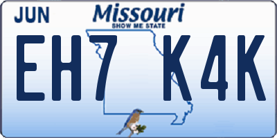 MO license plate EH7K4K