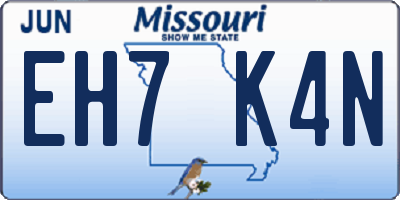 MO license plate EH7K4N