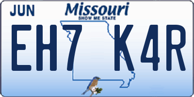 MO license plate EH7K4R