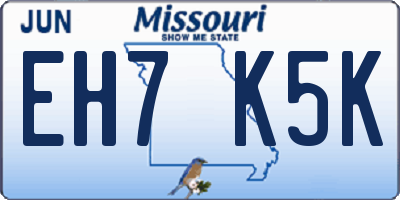 MO license plate EH7K5K