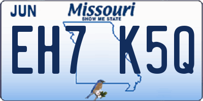 MO license plate EH7K5Q