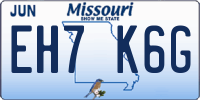 MO license plate EH7K6G