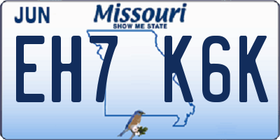 MO license plate EH7K6K