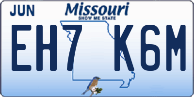 MO license plate EH7K6M