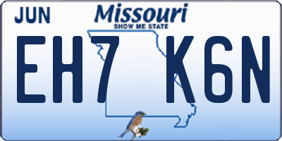 MO license plate EH7K6N